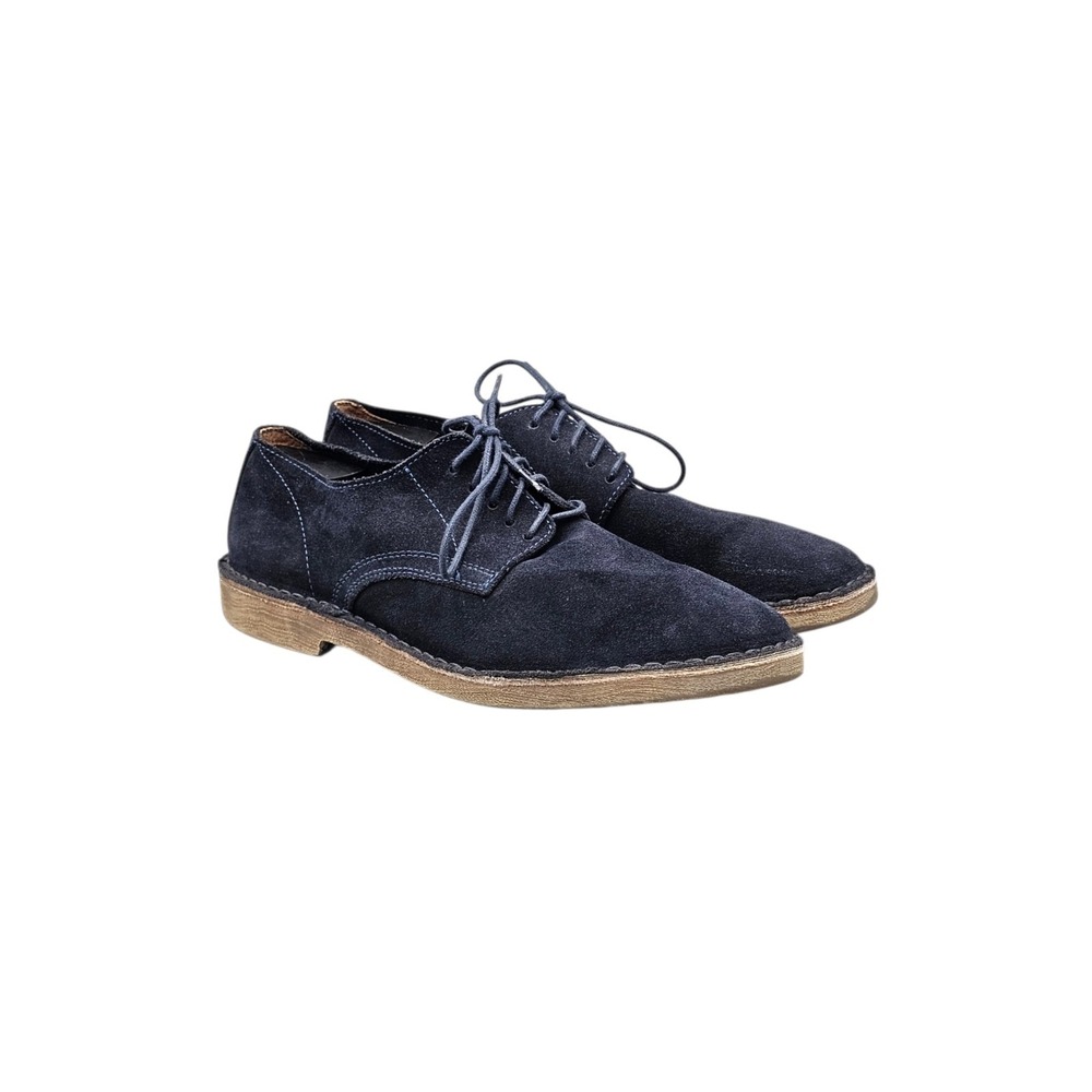 J.Crew Men's Size 10 US EUC Blue Soft Suede Casual Oxfords Shoes Made In Italy
